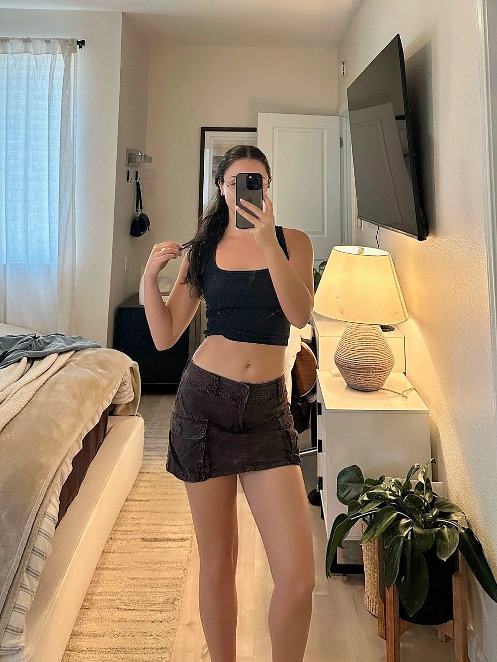 Garage Cargo Micro Skort Mini in Brown